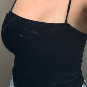 Black velvet bodysuit